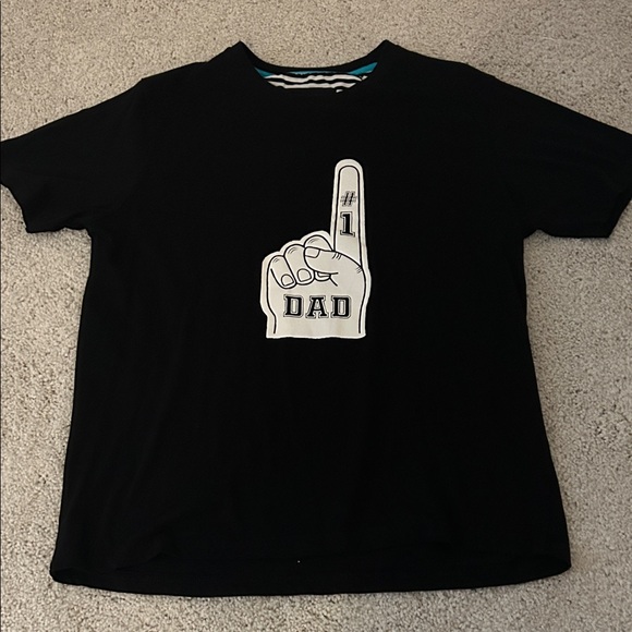 Denim & Flower Black '#1 Dad'  Tee - Picture 1 of 5